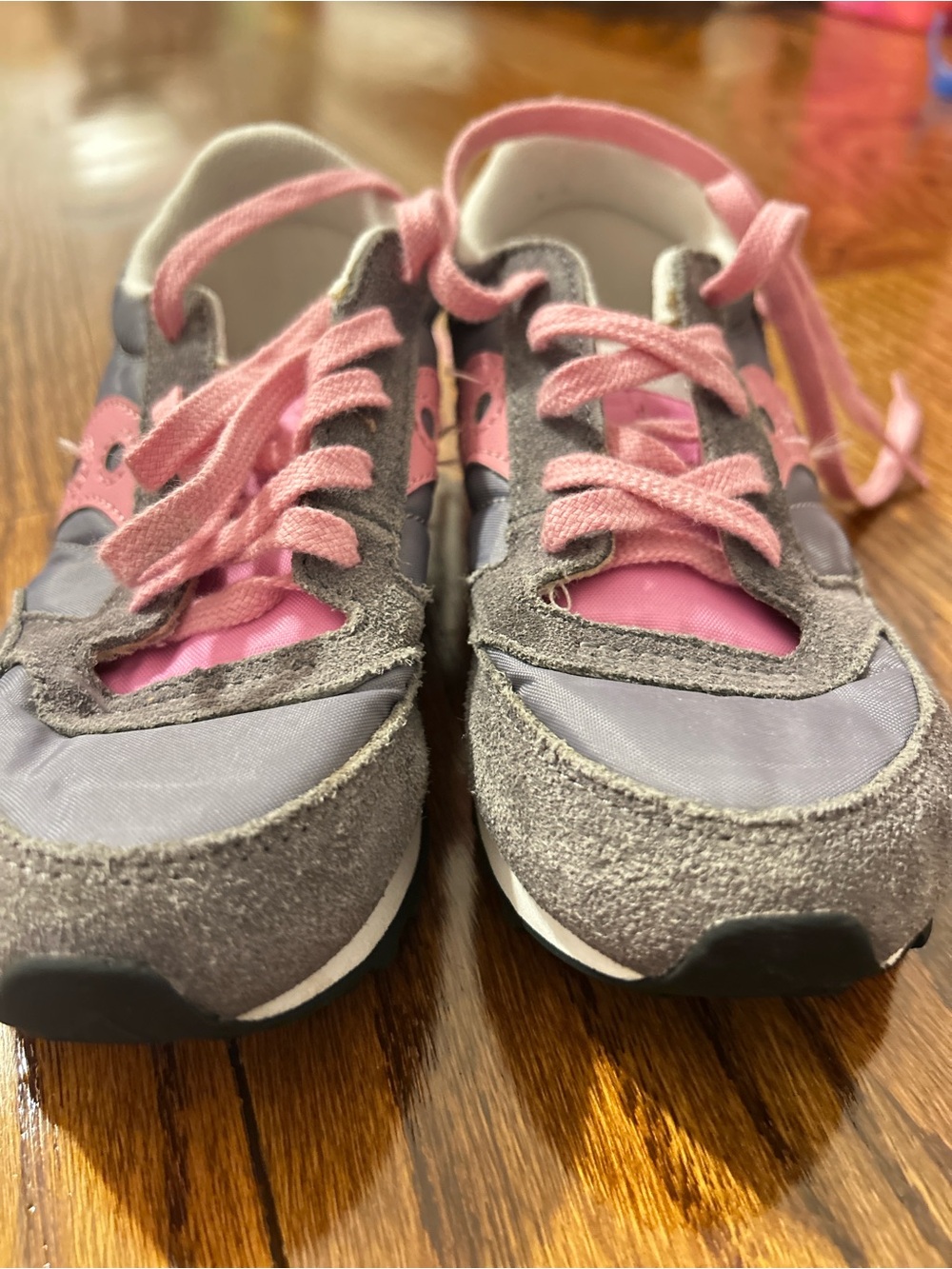 Saucony Gray and Pink Kids Sneakers